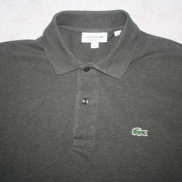 LACOSTE CLASSIC FIT OLIVE GREEN PIQUE POLO SHIRT SIZE SMALL - Picture 3 of 3